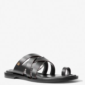 New Michael Kors Black NORA LEATHER SANDAL
